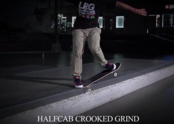 Trent McClung a jeho učebnicový halfcab crooked grind