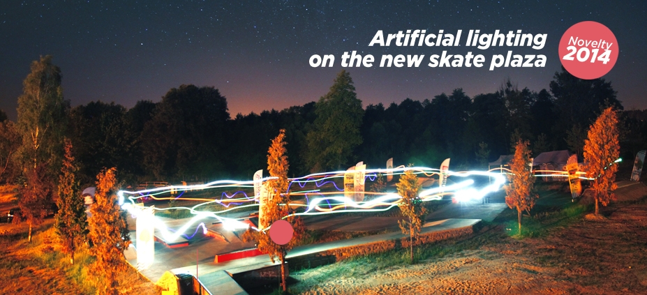 Artifectal lighting on new plaza