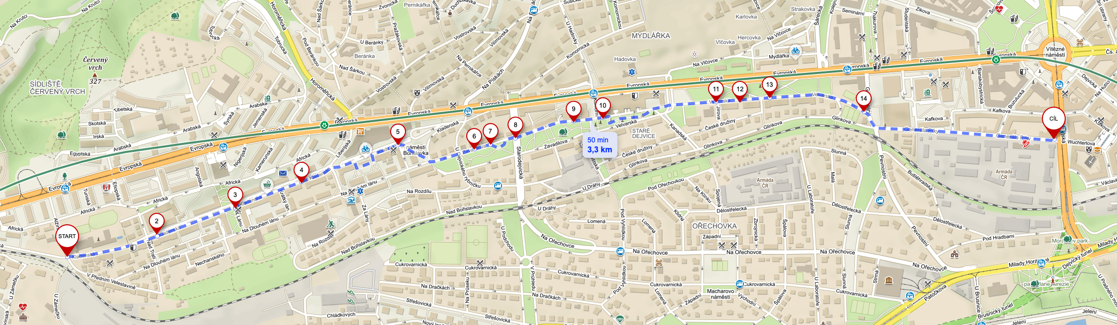 Mapa downhillu.